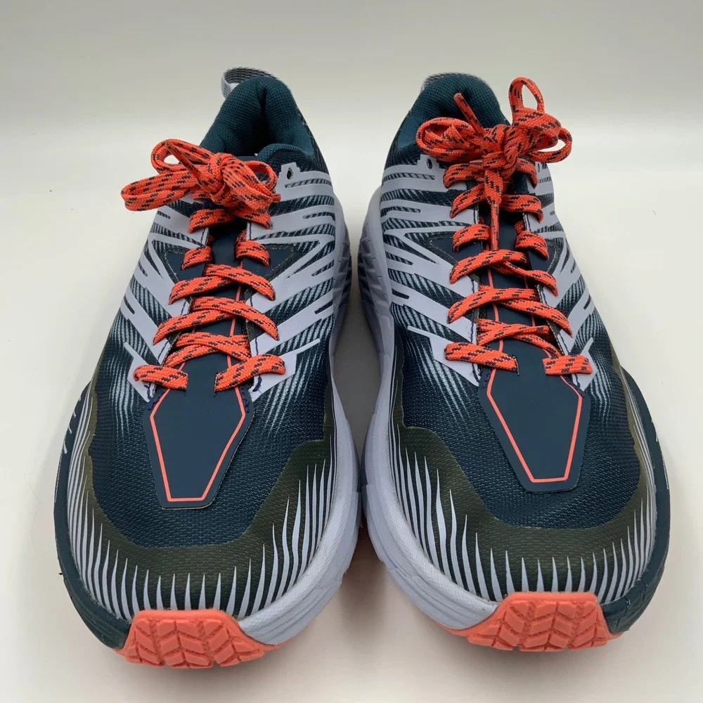 Hoka One One Speedgoat 4 Trail Running Shoes Navy Grey Coral Women Low Top